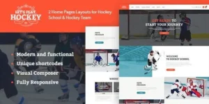 Let's Play - Hockey School & Sport WordPress Theme 95% OFF