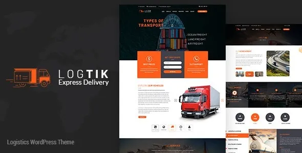 Logtik – WP Logistics, Cargo Transportation Theme 95% OFF