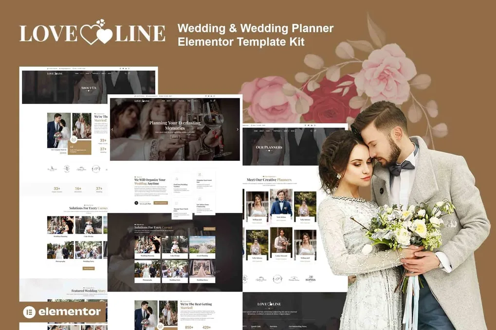 Loveline – Wedding & Wedding Planner Elementor Pro Template Kit 95% OFF