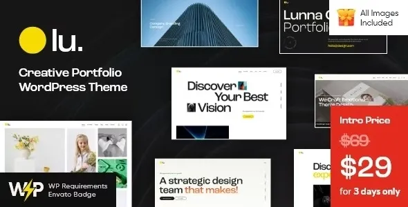 Lunna – Creative Portfolio WordPress Theme 95% OFF