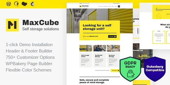 MaxCube – Moving & Self Storage Relocation Business WordPress Theme 95% OFF