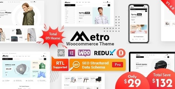 Metro Minimal WooCommerce WordPress Theme [95% OFF]