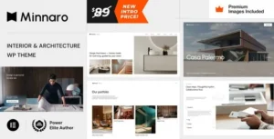 Minnaro - Interior Design and Architecture WordPress Theme 95% OFF