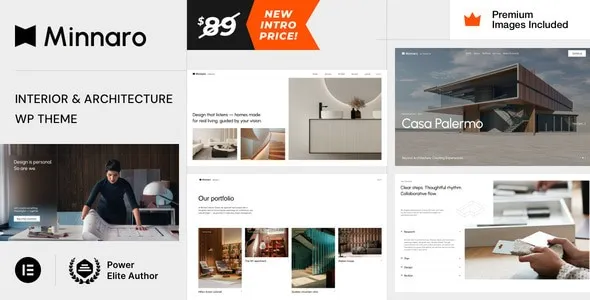 Minnaro – Interior Design and Architecture WordPress Theme 95% OFF