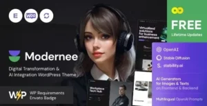 Modernee - AI Integration & Digital Transformation WordPress Theme 95% OFF