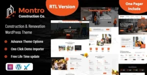 Montro - Construction WordPress Theme RTL Ready 95% OFF
