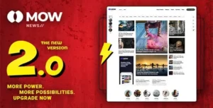 Mow – Blog & Magazine WordPress Theme 95% OFF