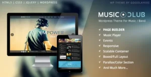 Music Club - Band/Party Wordpress Theme 95% OFF