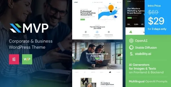 MVP – Finance WordPress Theme 95% OFF