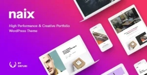 Naix – Creative & High Performance Portfolio WordPress Theme [95% OFF]