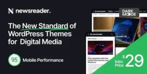 Newsreader - Revolutionary WordPress Theme for Digital Media 95% OFF