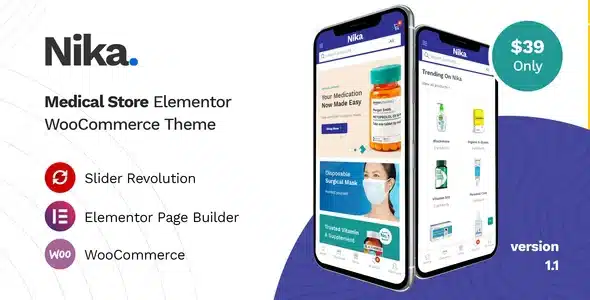 Nika – Medical Elementor WooCommerce Theme [95% OFF]