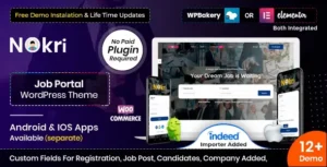 Nokri – Job Board WordPress Theme [95% OFF]