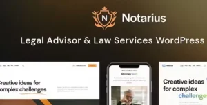 Notarius - Legal Advisor & Law Services WordPress Theme 95% OFF