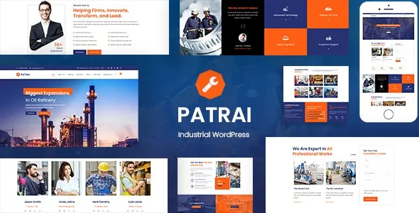 Patrai Industry – Industrial Manufacturer WP Theme 95% OFF