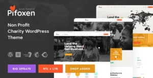Pifoxen - Nonprofit Charity WordPress Theme 95% OFF