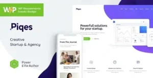 Piqes Creative Startup & Agency WordPress Theme [95% OFF]