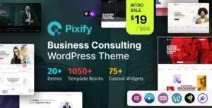 Pixify– Business Consulting WordPress Theme 95% OFF