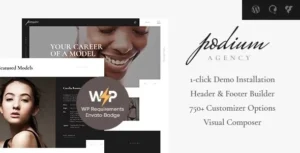 Podium – Fashion Model Agency WordPress Theme 95% OFF