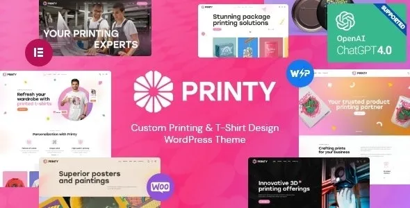 Printy – Custom Printing & T-Shirt Design WordPress Theme 95% OFF