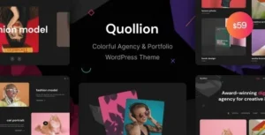 Quollion - Colorful Agency & Portfolio WordPress Theme 95% OFF