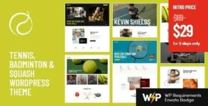 Racquet – Tennis, Badminton & Squash WordPress Theme 95% OFF