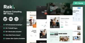 Raki - Business, Finance Consulting WordPress Theme 95% OFF