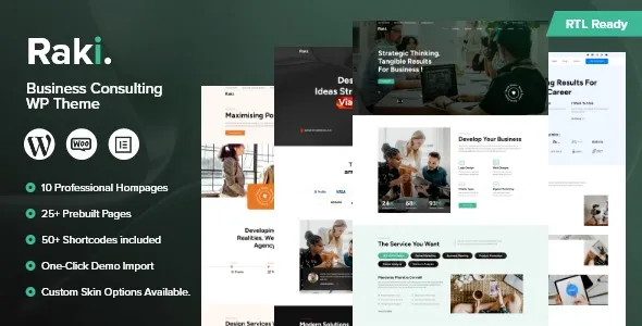 Raki – Business, Finance Consulting WordPress Theme 95% OFF