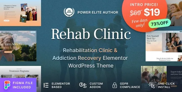 Rehab Clinic – Addiction Recovery Center WordPress Theme 95% OFF