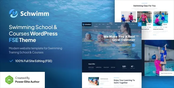 Schwimm – Swimming School & Course FSE WordPress Theme 95% OFF