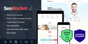 Seo Rocket - Advertising & Marketing WordPress Theme 95% OFF