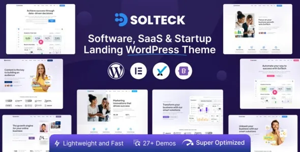 SolTeck – Software, Startup & SaaS Landing WordPress Theme 95% OFF
