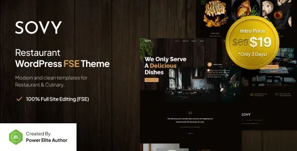 Sovy – Restaurant FSE WordPress Theme 95% OFF