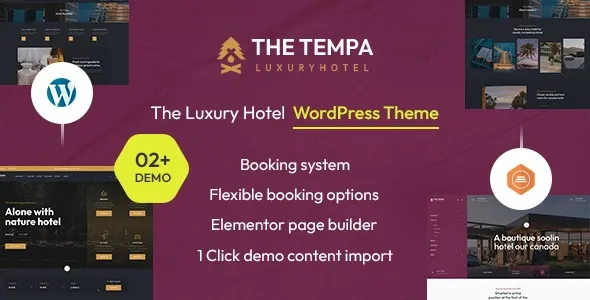 Tempa – The Luxury Hotel WordPress Theme 95% OFF