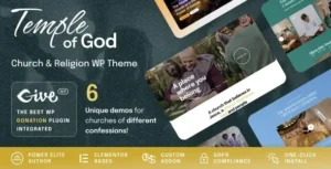 Temple of God - Religion and Church WordPress Theme 95% OFF