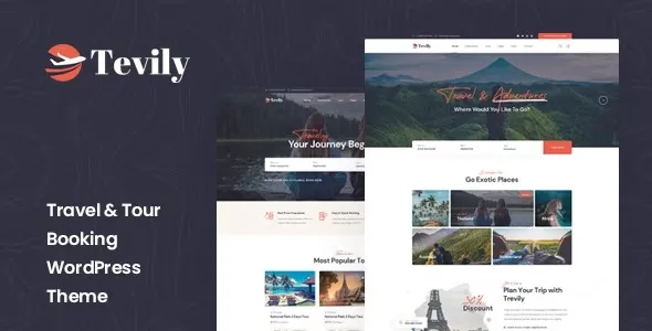 Tevily – Travel & Tour Booking WordPress Theme 95% OFF