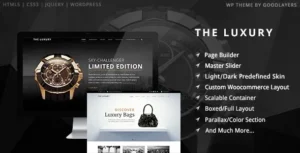 The Luxury Dark / Light Responsive WordPress Theme 95% OFF
