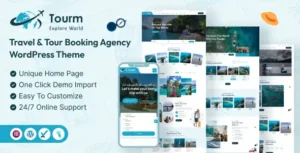 Tourm Travel & Tour Booking Agency WordPress Theme 95% OFF