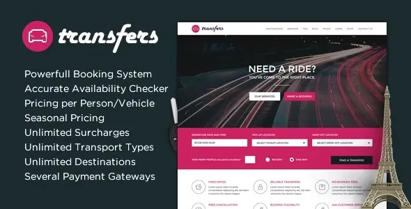 Transfers – Transport and Car Hire WordPress Theme 95% OFF