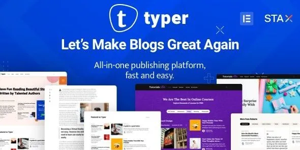 Typer – Amazing Blog and Multi Author Publishing Theme 95% OFF