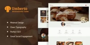 Umberto – Mushroom Farm & Organic Products Store WordPress Theme 95% OFF
