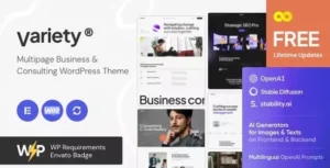 Variety – Multipage Business & Consulting WordPress Theme 95% OFF