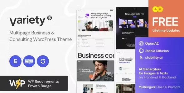 Variety – Multipage Business & Consulting WordPress Theme 95% OFF