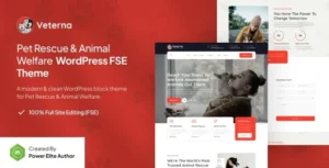 Veterna - Pet Rescue & Animal Welfare FSE WordPress Theme 95% OFF