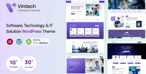 Vintech - Technology & IT Solutions WordPress Theme 95% OFF