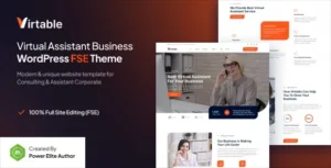 Virtable - Virtual Assistant Business FSE WordPress Theme 95% OFF