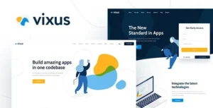 Vixus – Startup & Mobile App WordPress Landing Page Theme 95% OFF