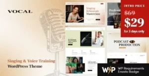 Vocal– WordPress Theme 95% OFF
