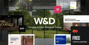 W&D – Windows & Doors Company WordPress Theme 95% OFF