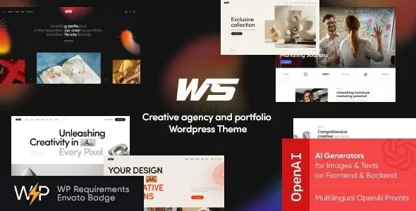 Wabi-Sabi Creative Agency and Portfolio WordPress Theme 95% OFF
